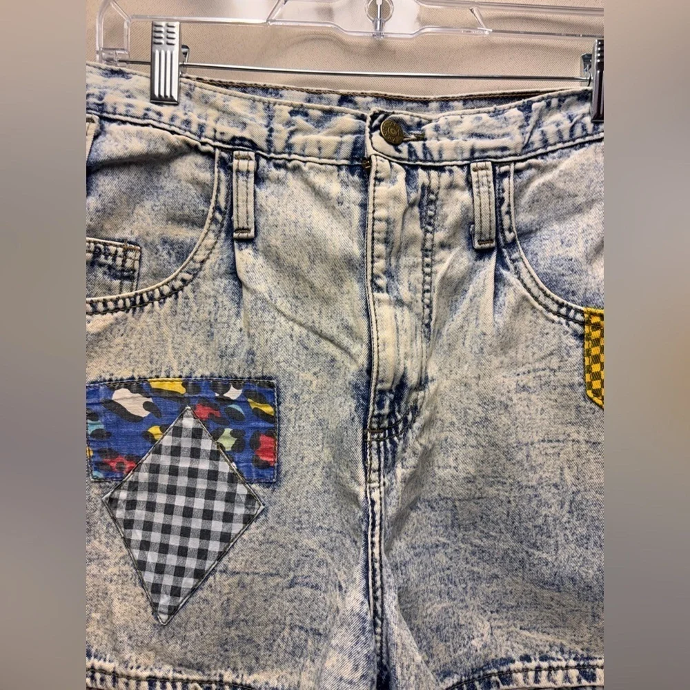 Zena Rare Vintage Junior’s Denim Patchwork Jean Shorts  Size 11